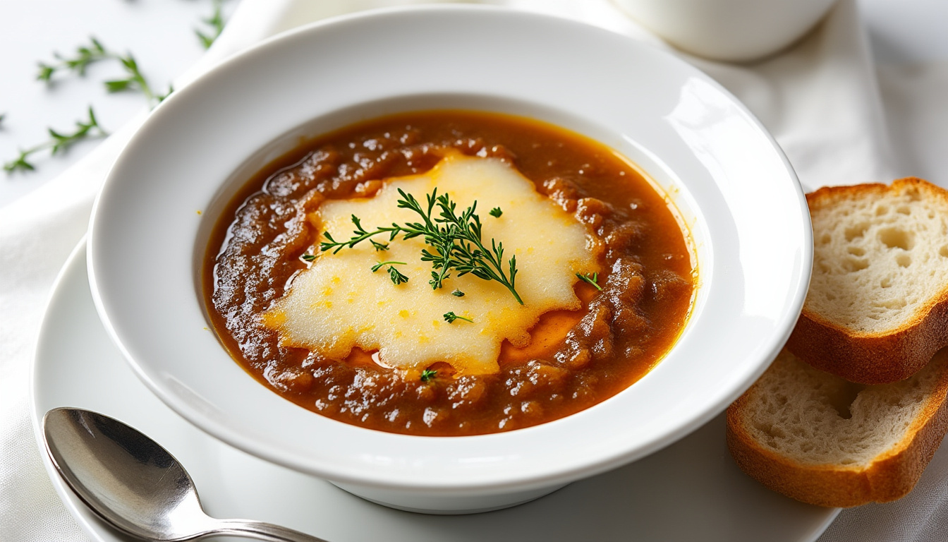 Comment transformer une simple soupe à l'oignon en plat de luxe ? 1 découvrez comment sublimer une simple soupe à l'oignon en un plat de luxe raffiné grùce à nos astuces gourmandes et faciles à réaliser.